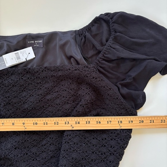 Lane Bryant Women's Flutter-Sleeve Crochet-Front Maxi Dress in Black Size 18 NWT - Picture 10 of 11